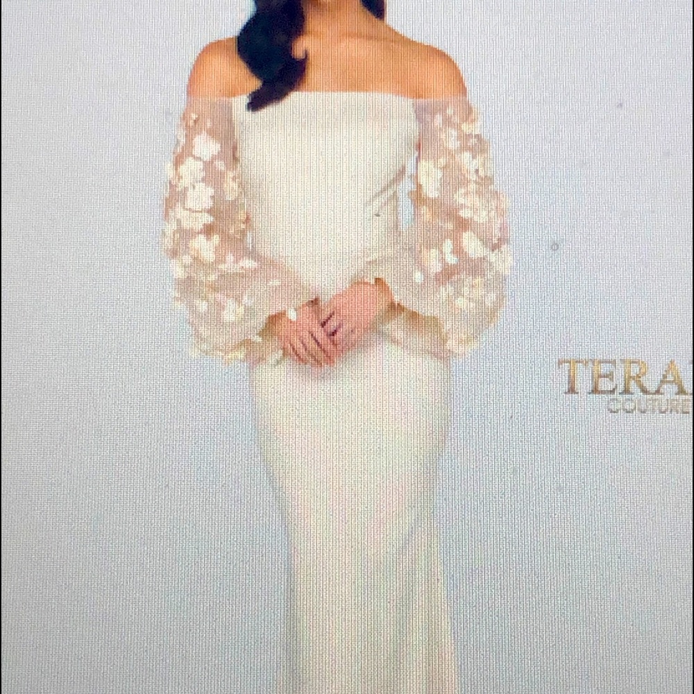 Terani Couture long formal dress- Sand